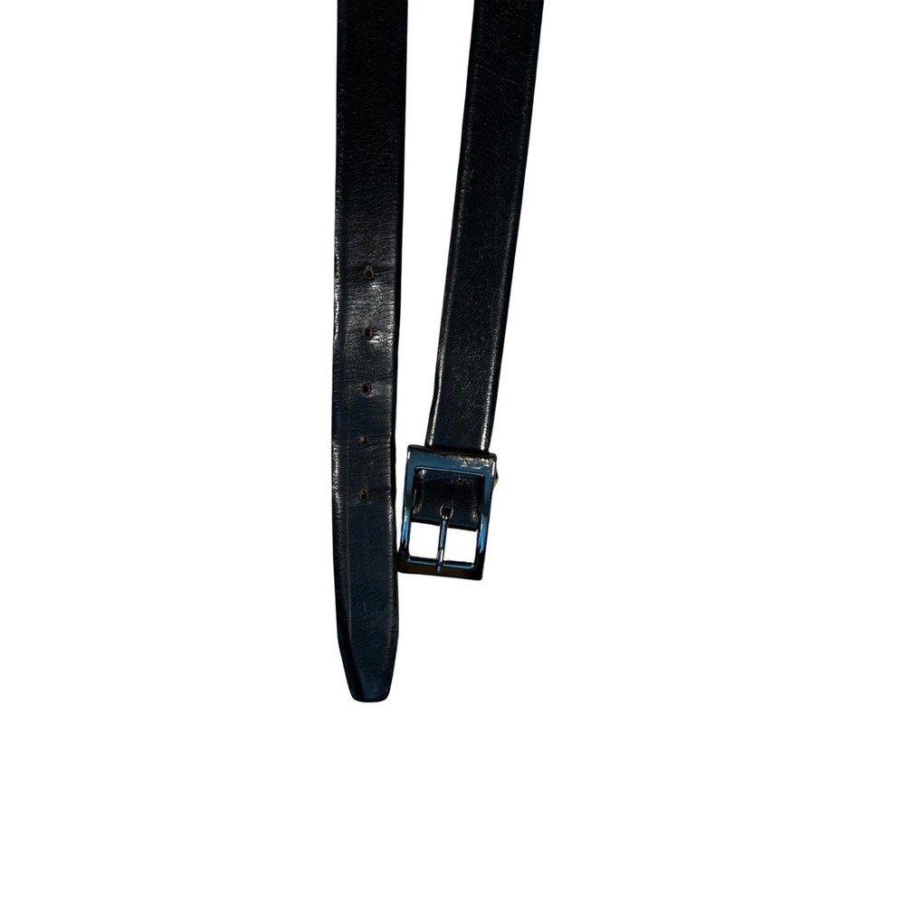 Cipriani Buffalo‎ Calf Leather Belt Medium Black Silver Buckle